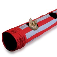 펫라이프 고양이 바스락 터널 2구 레드