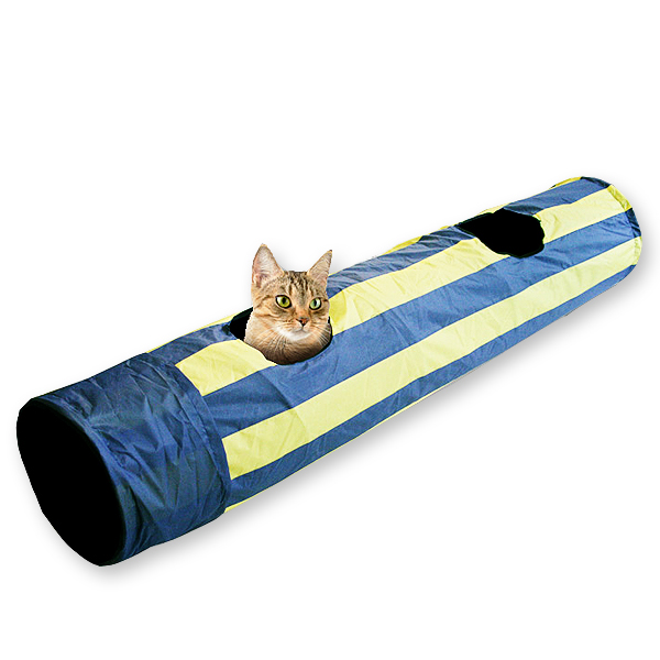 펫라이프 고양이 바스락 터널 2구 블루