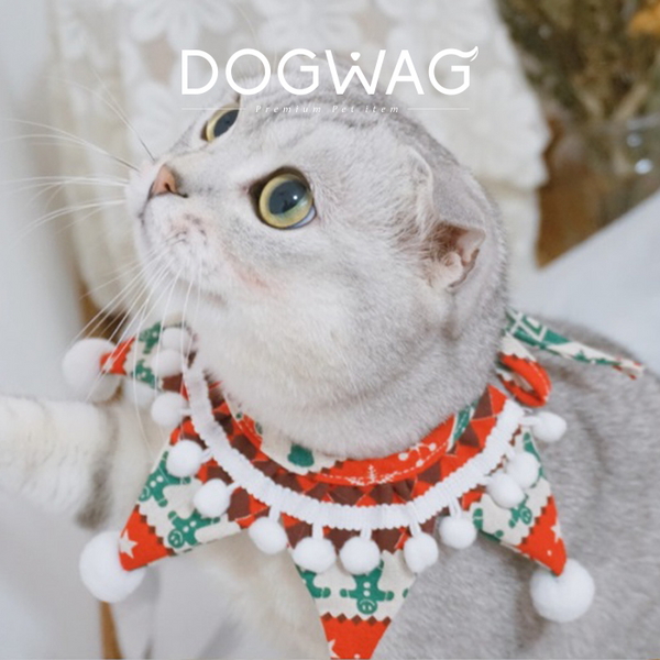 도그웨그 스타폼폼 스카프 고양이 크리스마스 케이프