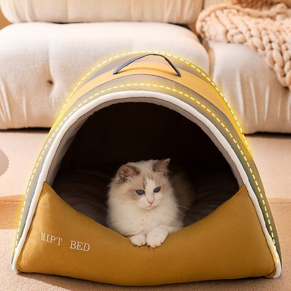 레오펫 난방텐트 겨울 강아지 고양이 켄넬 애견 보온하우스 옐로우블루 M