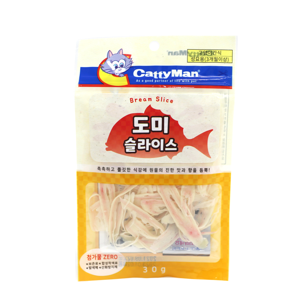 캐티맨 고양이 간식 도미 맛살 슬라이스 30g