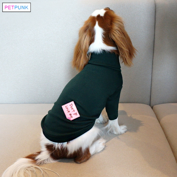 펫펑크 강아지 목티 포스트잇폴라 그린 XS-2XL 기모안감 강아지겨울옷