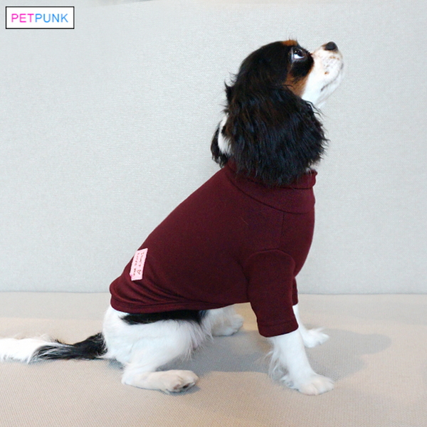 펫펑크 강아지 목티 포스트잇폴라 와인 XS-2XL 기모안감 강아지겨울옷