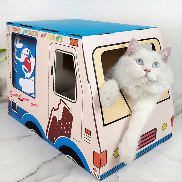 새로와 고양이 아이스크림 캠핑카 스크래쳐