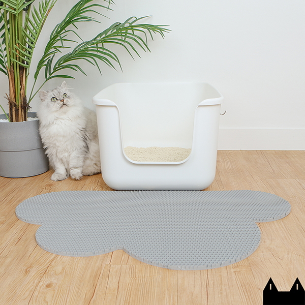스타캣 디자인 고양이 모래매트-구름모양 그레이대형