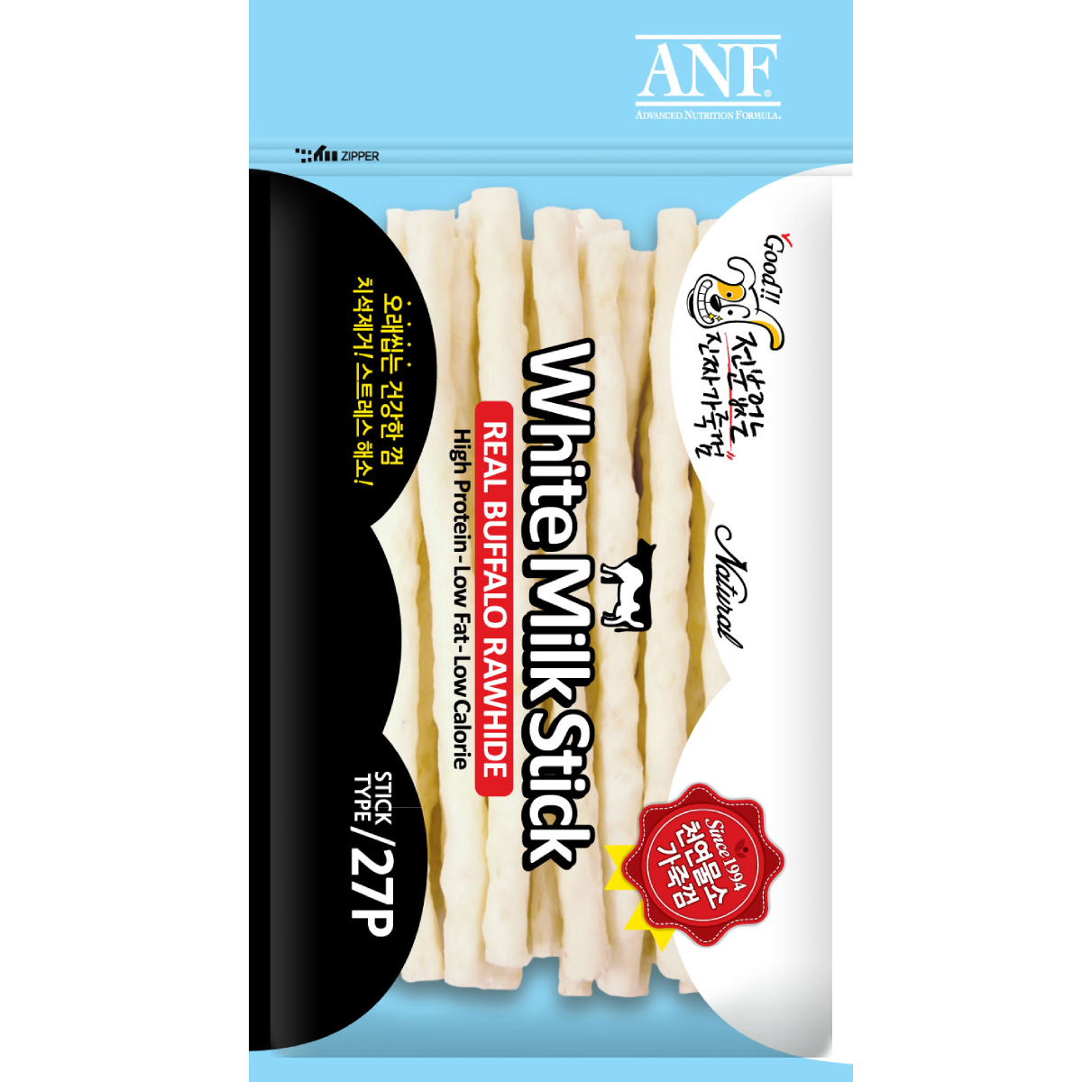 ANF 화이트 밀크스틱 강아지 우유껌 27개입 초소형견용