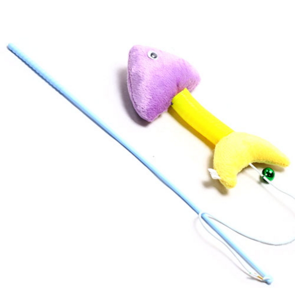 쏘아베 장난감 캣닢 스프링 물고기 낚시대