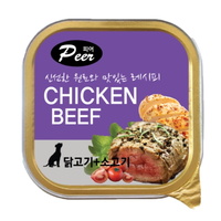 피어 강아지 사각캔 닭고기+소고기 100g