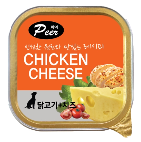 피어 강아지 사각캔 닭고기+치즈 100g