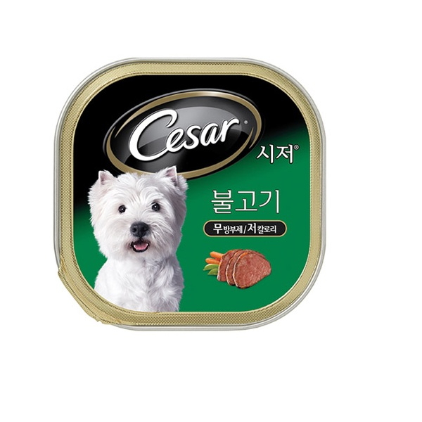 시저캔 강아지 통조림 습식 주식 캔 불고기 100g