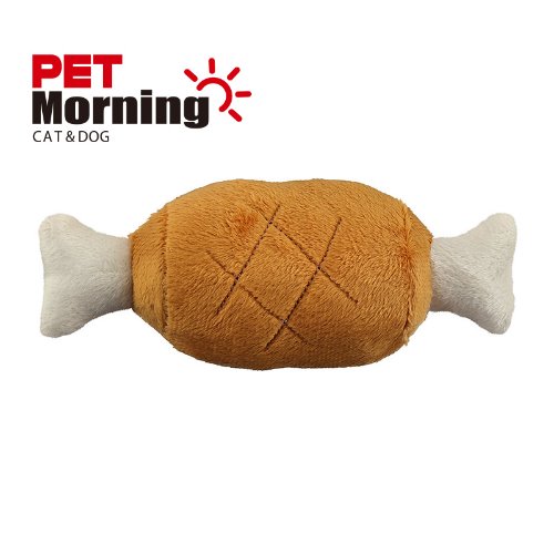 펫모닝 강아지 봉제 삑삑이 장난감 바비큐 갈비