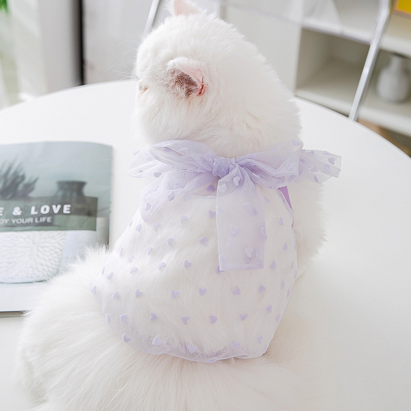 도그웨그 하트 시스루 나시 강아지 여름 옷 민소매 원피스 고양이 드레스