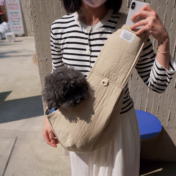 강아지 길이조절 슬링백 숄더백 산책가방 포대기