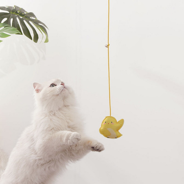 고양이 낚시대 고정 공 방울 깃털 자동 장난감 놀이