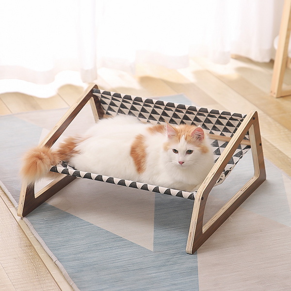 고양이 우드 해먹형 소파 침대