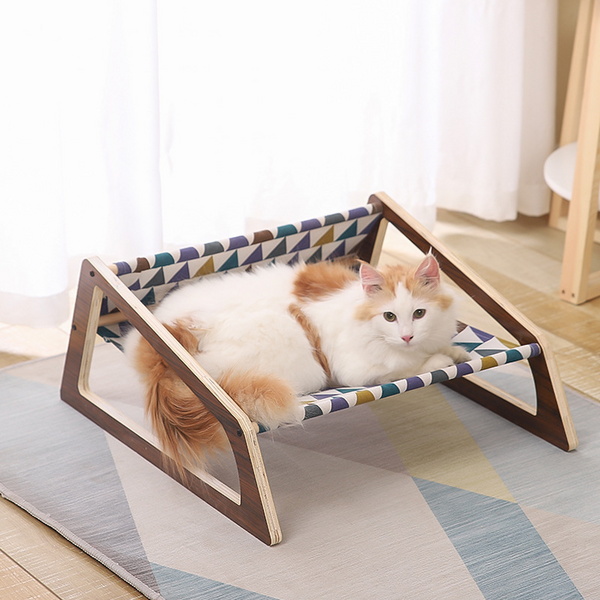 고양이 우드 해먹형 소파 침대