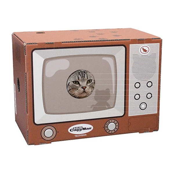 캐티맨 고양이 하우스형 TV 스크래쳐