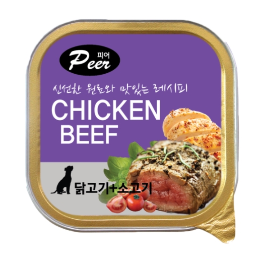피어 강아지 사각캔 닭고기+소고기 100g
